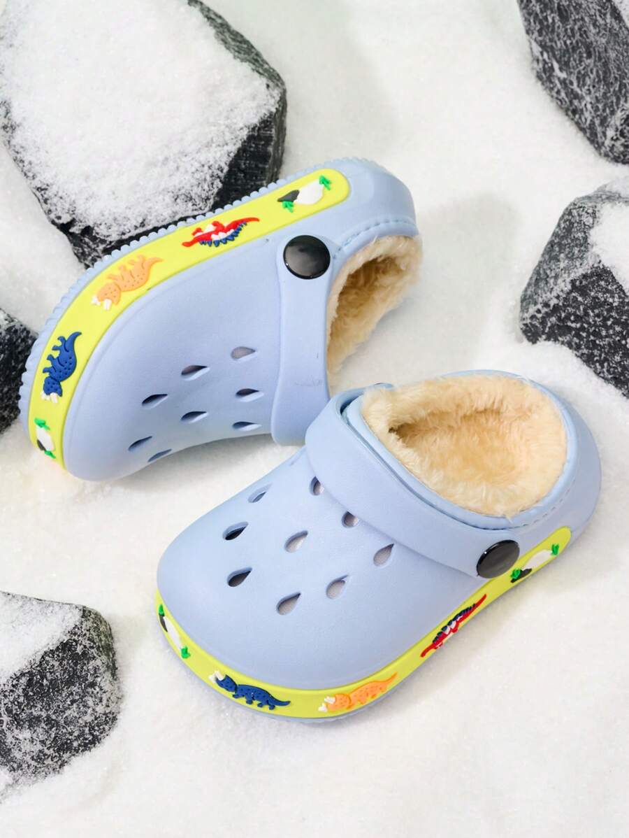 Infant/Toddler Boys' Cozy Thermal Lined Casual Lightweight Cute Hole Shoes For Winter - Blue - View 1