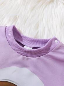 2pcs Cute Cartoon Girl Printed Long Sleeve Splice Warm & Sweet Fashion Outfits For Toddler Girls, Fall & Winter
