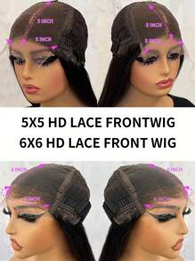 TrueHD HD Ren Thẳng Tóc giả phía trước Lace 180% Mật độ 22-26Inch Con người Tóc giả - S1 - Xem 8