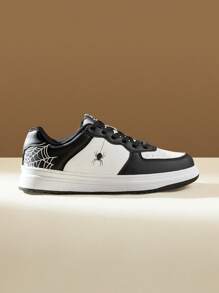 CUCCOO EASI Giày trượt ván thời trang mới cho nữ phong cách Halloween Spider - Đen và trắng - Xem 7