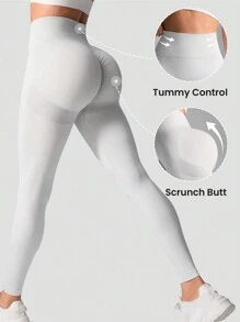 Easithlete 高腰實心運動緊身褲，適用於瑜伽運動