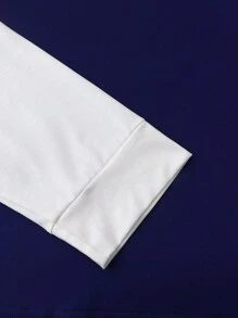 Manfinity Homme Men's Plus Size Colorblock Striped Print Long Sleeve Polo Shirt - Multicolor - View 5