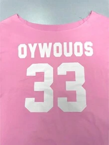 INAWLY 女士休闲宽松不对称领口数字印花短袖 T 恤，夏季图案 T 恤女式上衣