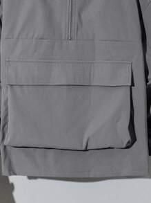 SHEIN Chaqueta ligera con capucha, media cremallera y bolsillos para niño preadolescente, informal, adecuada para uso diario, ocio, viajes, deportes, aplicable para primavera, verano, otoño, invierno