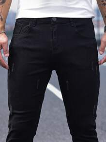 Manfinity Homme Plus Size Men's Pocketed Slim Fit Casual Jeans