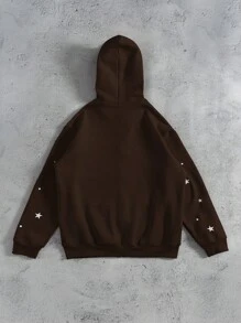 Manfinity EMRG Loose Fit Men's Hooded Sweatshirt With Letter Pattern And Thermal Lined