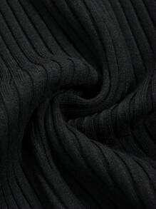 DAZY Women Solid Color Bodycon High Slit Maxi Knitted Dress