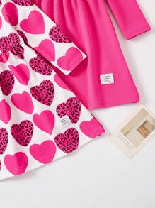 SHEIN Elladie kids 年轻女孩优雅天鹅绒花卉印花长袖连衣裙，秋冬