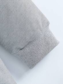 Young Girl Casual Sport Style Half-Zip Up Raglan Long Sleeve Hooded Loose Dress