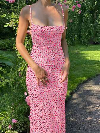 Women Spring Summer Vacation Party Floral Print Backless French Long Dress Sexy Elegant Clothes