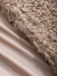 DAZY 女士V领羊毛加厚外套，新款秋季设计，秋季女装外套 - 棕色 - 查看 3