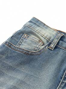 SHEIN Explorewe Tween Boy 百搭破洞洗水牛仔裤