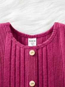 2pcs Knitted Solid Color Round Neck Fitted Casual Dress Set For Young Girls, Fall (9), Winter (2), White Long Sleeve Girls Dresslong Sleeve Dress For Young Girl