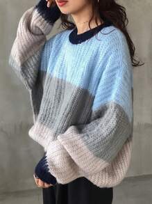 FRIFUL Women's Loose Gradient Thicken Fleece Sweater Fall,Winter - Multicolor - View 4