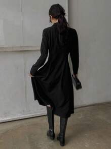 DAZY Women Long Blazer Style Dress, For Fall And Winter Long Sleeve Dress