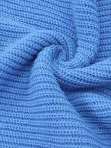 Girls Round Neck Frill Trim Knit Sweater Dress, Fall/Winter