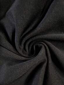 Vestido elegante de manga larga, ajustado, con diseño de encaje en escote en V para primavera/verano, vestido de fiesta - Negro - Ver 4