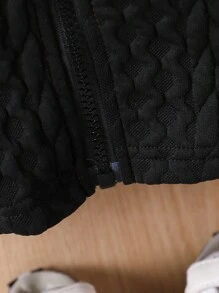 Áo khoác trùm đầu Colorblock thường ngày cho bé trai mùa thu - màu nâu - Xem 5