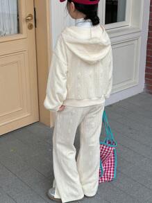 DAZY Conjunto de suéter cardigan para meninas (tamanho grande para crianças), outono