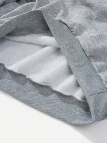 SHEIN CURVE+ Plus Size Retro Campus Style Casual Unisex Women Loose Half-Zip High Neck Fleece Hoodie, Suitable For Autumn/Winter/Autumn /Winter