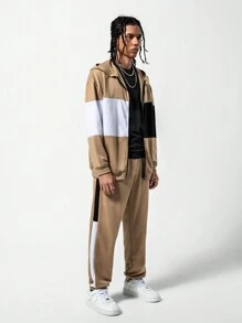 2pcs/Set Teenager Boys Casual Plaid Comfortable Hooded Top And Pants - Multicolor - View 4