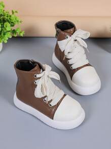 Nuovi stivaletti da bambino platform di moda con allacciatura e cerniera laterale per uso all'aperto