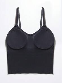 女士四季吊带背心/背心/T恤 - 黑色 - 查看 4