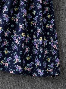 SHEIN Vintaside Kids Conjunto de 2 peças para meninas pré-adolescentes: jaqueta de cor sólida e vestido floral ditsy, primavera outono