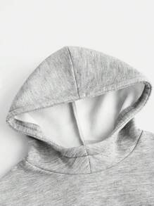 2pcs Tween Boys Basic Casual Loose Sweatshirt And Sweatpants Set - Grey - View 6