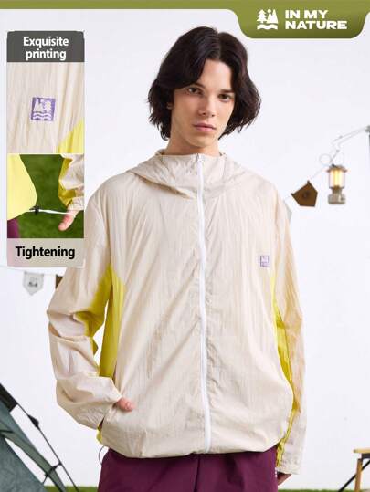 In My Nature Men's Colorblock Hooded Lightweight Jacket, All-Season Windbreaker