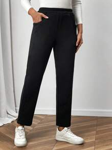 EMERY ROSE Women's Winter Thermal Lined Warm Straight-Leg Pants
