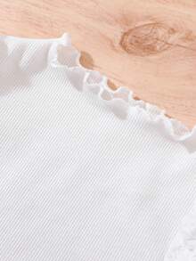 Bộ váy trang trí tay bồng đan sọc chắp vá cho bé gái kèm nơ đôi bằng vải nhung - Hồng - Xem 4