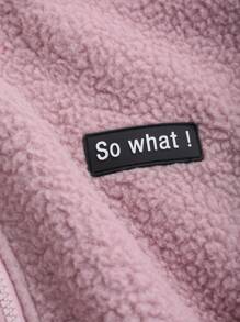 Dazy Kids Tween Girls' Casual Faux Shearling Detail Jacket, Fall/Winter,Back To School Clothes - Pink - View 4