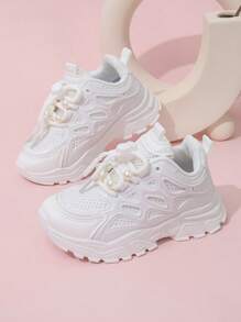 Zapatillas deportivas blancas para niños, zapatillas casuales, suela blanda, antideslizante, zapatos para correr para niñas - Blanco - Ver 1