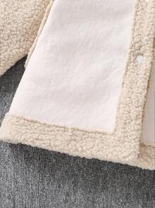 秋冬季百搭女童领口仿麂皮保暖夹克 - 杏色 - 查看 3