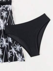 Swim Lushoire Women's Camisole Tankini Top With Random Palm Tree Print Summer