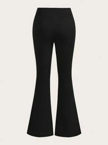 SHEIN EZwear Set de 2 pantalones holgados informales con diseño de cruz en la pretina, en tallas grandes en negro y marrón