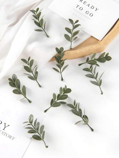 20pcs Artificial Green Plant Leaves Valentine'S Day Gift DIY Cake Decoration, Candy Box, Birthday Party Decoration, Wedding Flower Basket, Bride Holding Flowers, Home Decoration, Dining Room, Bedroom, Windowsill Decoration, Vase Ornaments, Valentine'S Day, New Year Decoration, Outdoor Garden, Start Of School Season,Fake Plants,Fall Decor,Room,Desk,Garden Decor,Room Decoration Stuff, Valentine Day, Gift