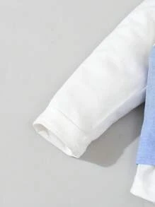 Souflis Souflis 3pcs Baby Boys Gentleman Formal Outfit Set: Bow Tie Shirt + Double-Breasted Vest + Pants,  & Elegant Birthday Party, Wedding, Christening Wear - Blue - View 3