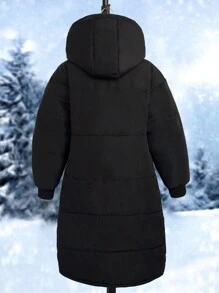 Tween Girls Long  Coat, Thickened New Winter Style