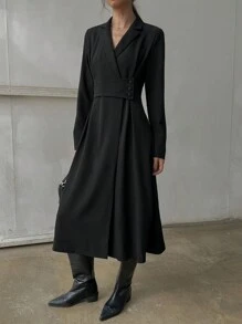 DAZY Women Long Blazer Style Dress, For Fall And Winter Long Sleeve Dress