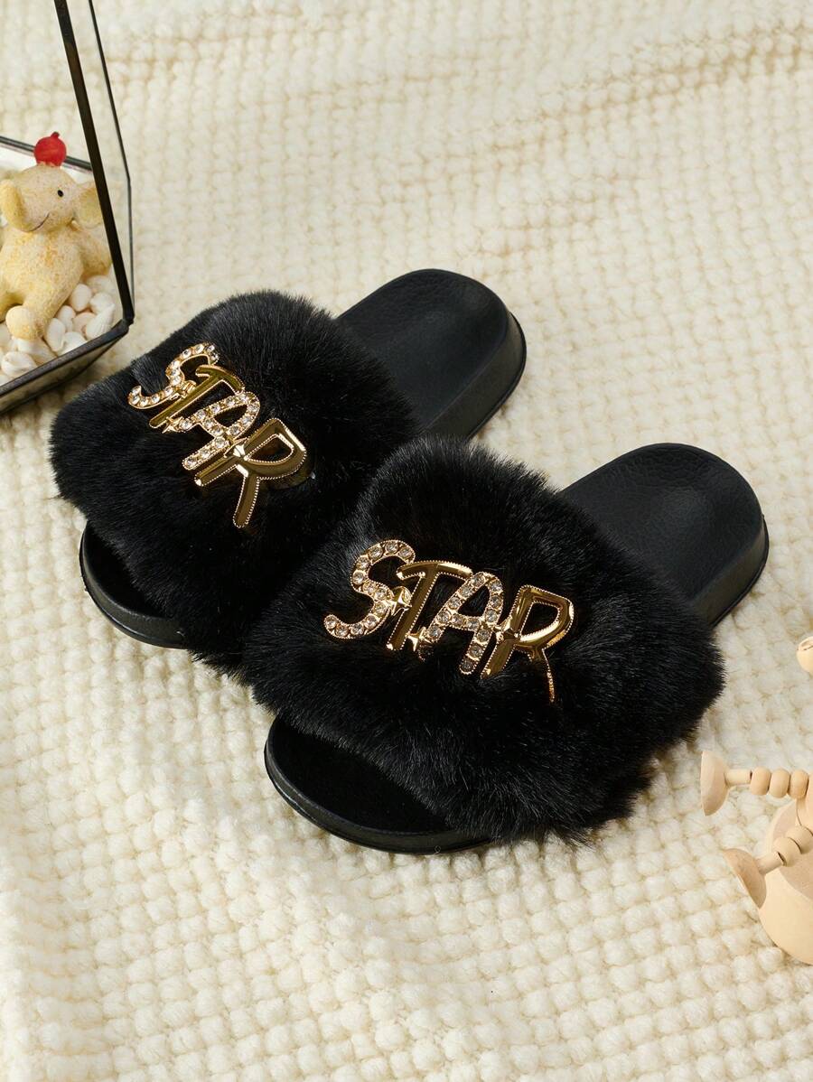 Girls'Soft & Fashionable Plush House Slippers, Summer