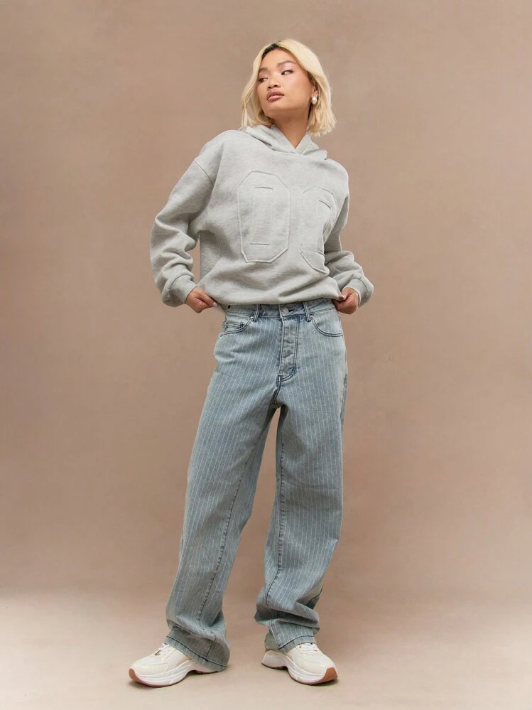 MISSGUIDED Soft Fleece Oversized University Style Letter Applique