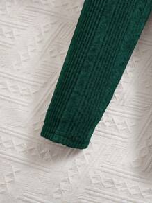 2 件装女婴罗纹连帽衫和长裤休闲装 - 綠色 - 查看 3