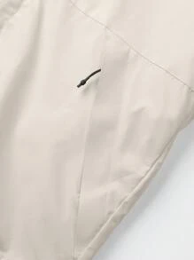 Manfinity Homme Áo khoác trùm đầu chắp vá màu sắc thường ngày cho nam, mùa thu và đông - Màu be - Xem 4