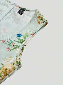 Fairmaia 女士德国传统服装，方领无袖拉链后背花卉印花 Dirndl 连衣裙，配有可拆卸围裙，Dirndl 连衣裙，适合慕尼黑啤酒节 - 綠色 - 查看 3