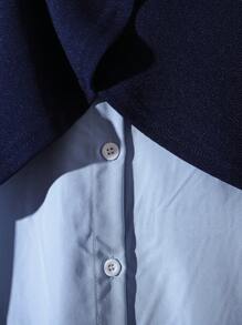 SHEIN Young Girl And Young Girl Casual Autumn New 2 In 1 Shirt Patchwork Sweatshirt Dress, Fashionable, Versatile, Suitable For Everyday Outings, Can Be Paired With Various Jackets, Suitable For Leisure Occasions,