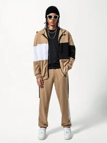 2pcs/Set Teenager Boys Casual Plaid Comfortable Hooded Top And Pants - Multicolor - View 1