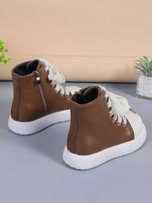 Nuovi stivaletti da bambino platform di moda con allacciatura e cerniera laterale per uso all'aperto