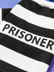 PETSIN Halloween Pet Costume Prisoner Jumpsuit Outfits For Cat & Dog